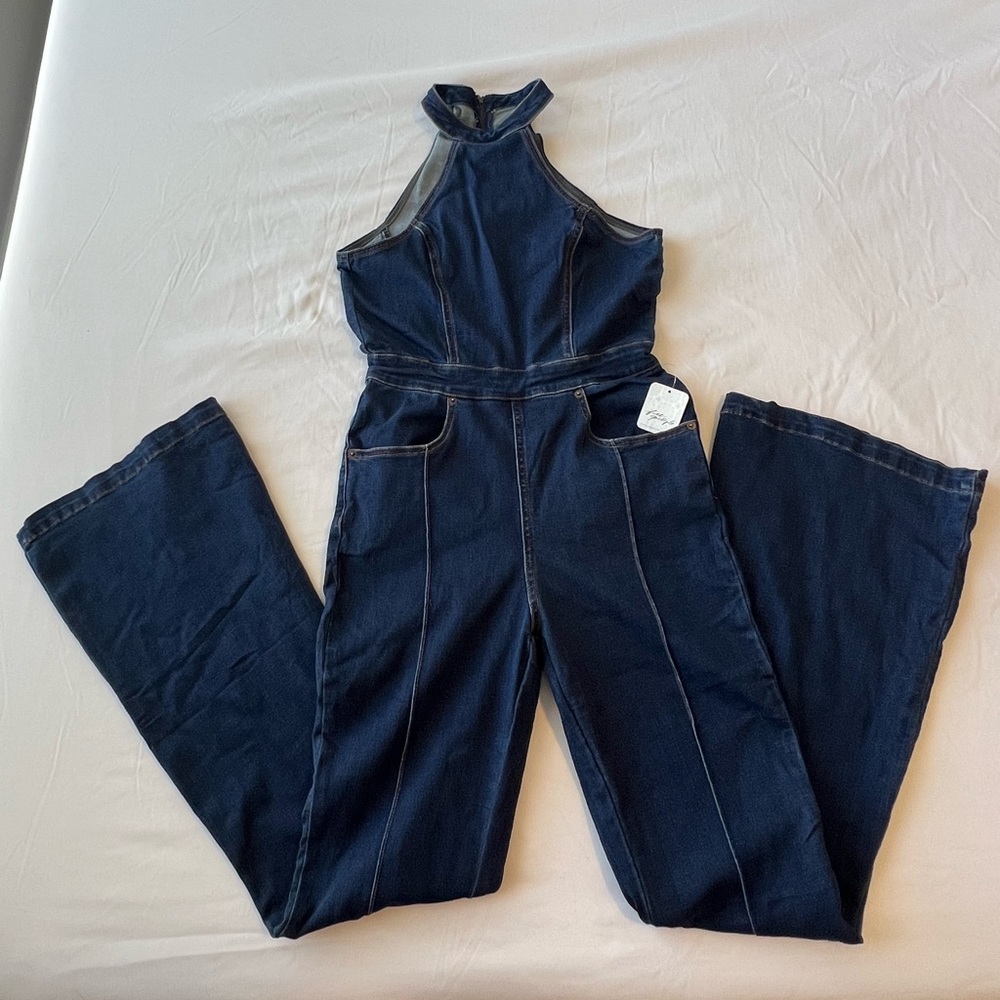 NWOT Free People Sydney Denim Jumpsuit (size 8)